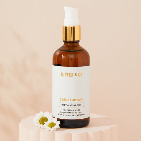 100ml, Baby Tummy & Sleep, Massage Oil for Delicate Babies Tummies to relax, with lavender and chamomile soothing oils, let the trapped wind out and relieve digestion colic