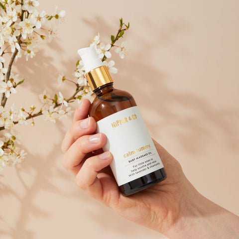 100ml, Baby Tummy & Sleep, Massage Oil for Delicate Babies Tummies to relax, with lavender and chamomile soothing oils, let the trapped wind out and relieve digestion colic
